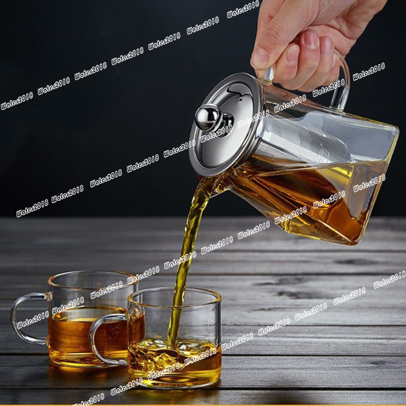 350ML 550ML Clear Borosilicate Glass Teapot Tea Tool With Stainless Steel Infuser Strainer Heat Resistant Loose Leaf Teas Pot