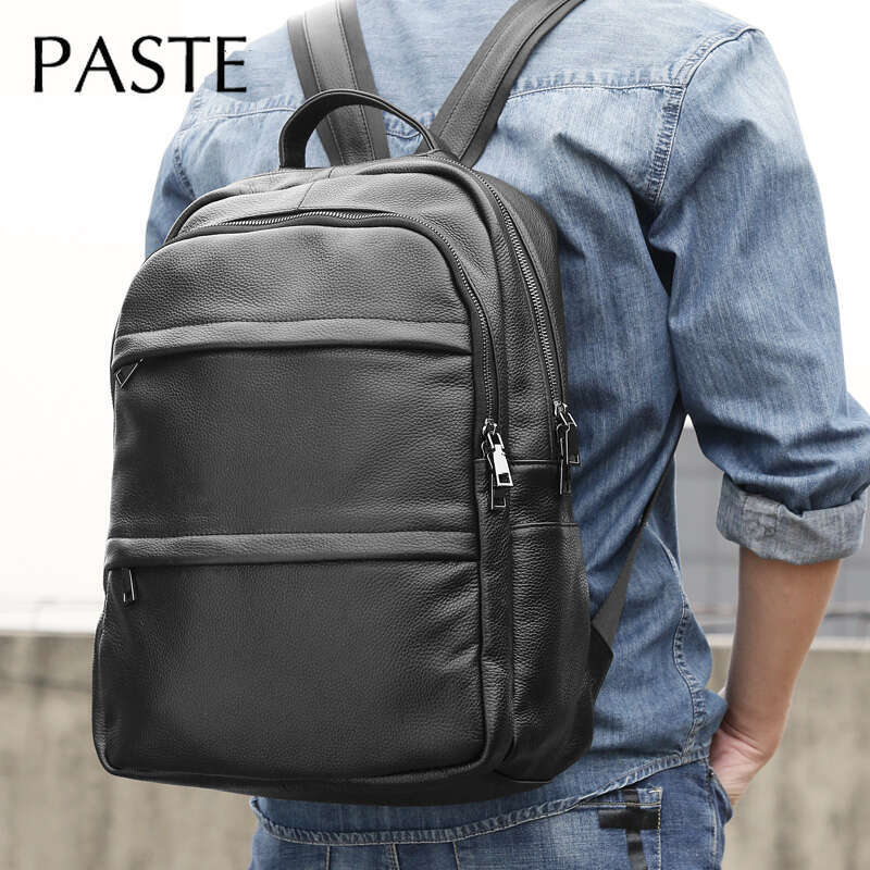 2023 Leisure Men's Genuine Cow Leather Backpack Laptop Male School High Quality Men Daypac Korea Style Casual Travel Bag