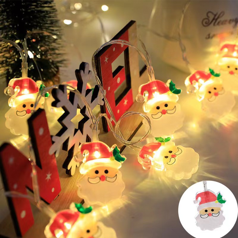 Backpack elderly LED Christmas lights flashing lights strings of Christmas Day cartoon characters snowman scene atmosphere decorative lights