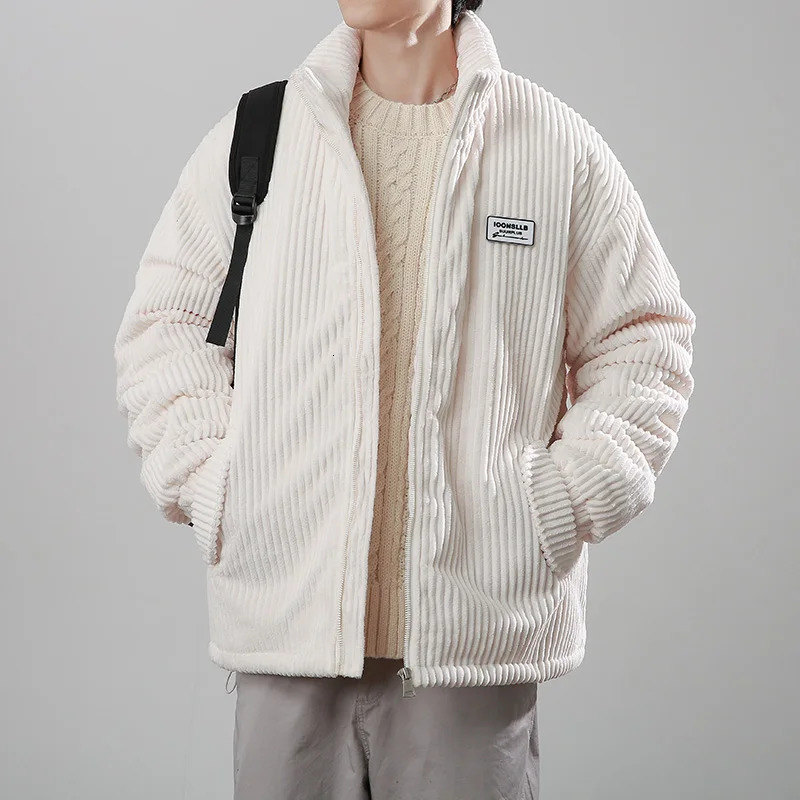 Warm Loose Parka Coat Corduroy Short Jacket Man Solid Zip Windbreaker Winter Mens Casual Windbreake Male Cotton Jackets Padded 241024
