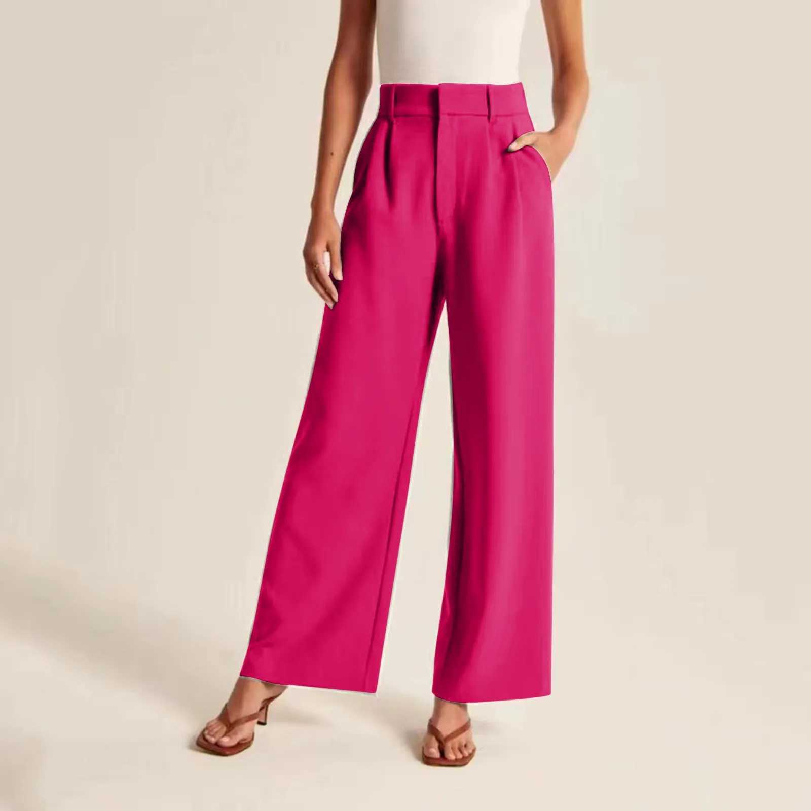 New Loose Women Wide Leg Pants Real Pocket Office Lady Trousers Casual Suit Pants Korean Fashion Tailored Wide Leg Pants 2024X241028