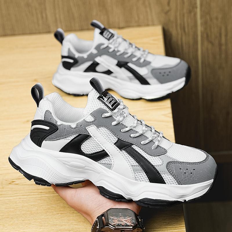 2024 Four Seasons Men's Thick soled Shoes Casual Sports Shoes Mesh Breathable Men's Shoes dh910320090