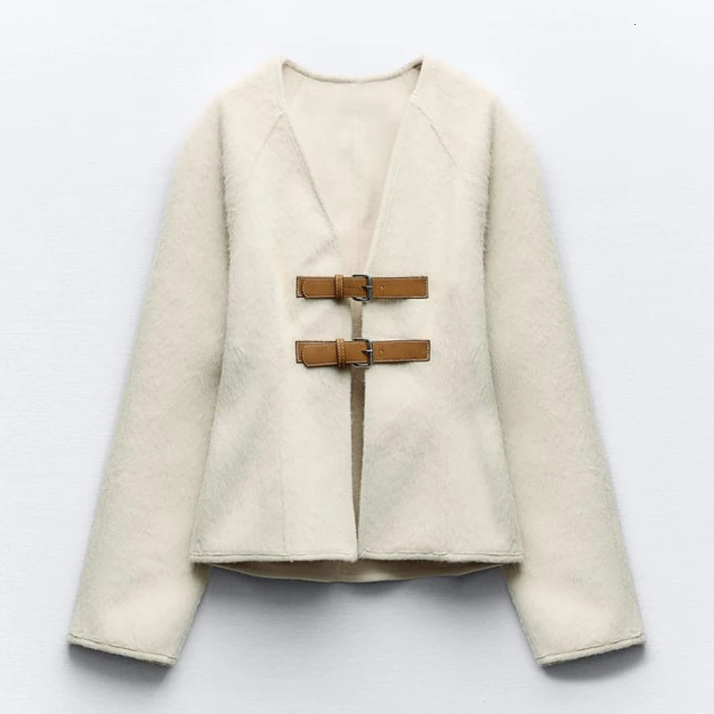 V Neck Jackets Women Fashion Single Breasted Coats Long Sleeve Spring Autumn Jackets 241024