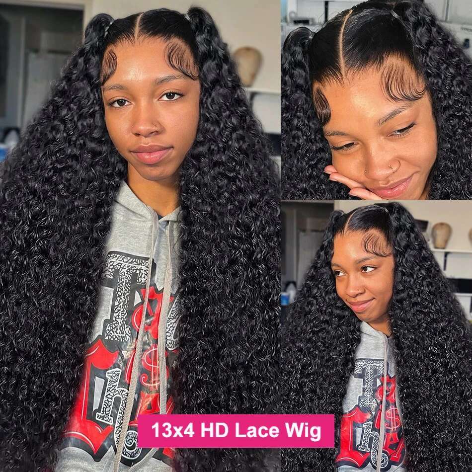 x Hd Lace Frontal Wig Brazilian Human Hair Wigs For Women Pre Plucked Wet And Wavy Inch Deep Wave Front
