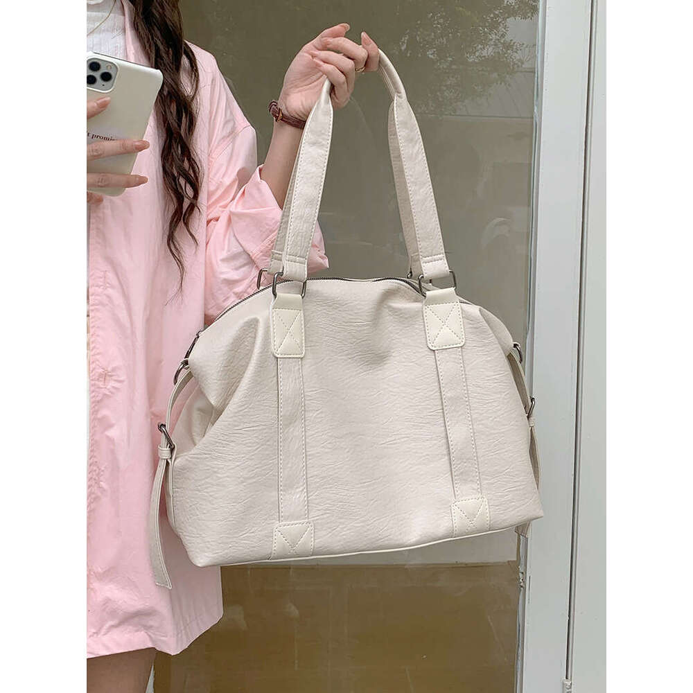 Black Capacity Shoulder Bags For Women Large Shopper Solid Color Soft Leather Crossbody Handbag Lady Travel Tote Bag
