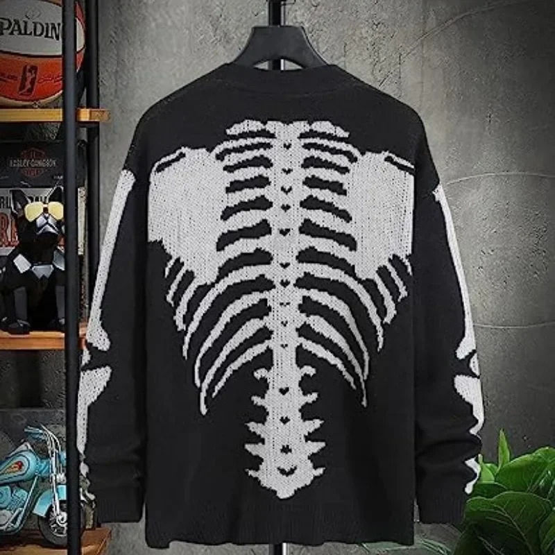Autumn and Winter Sweater Jacket 2024 Jacquard Halloween Knitted Cardigan Fashion Mens Womens Sweaters 241024