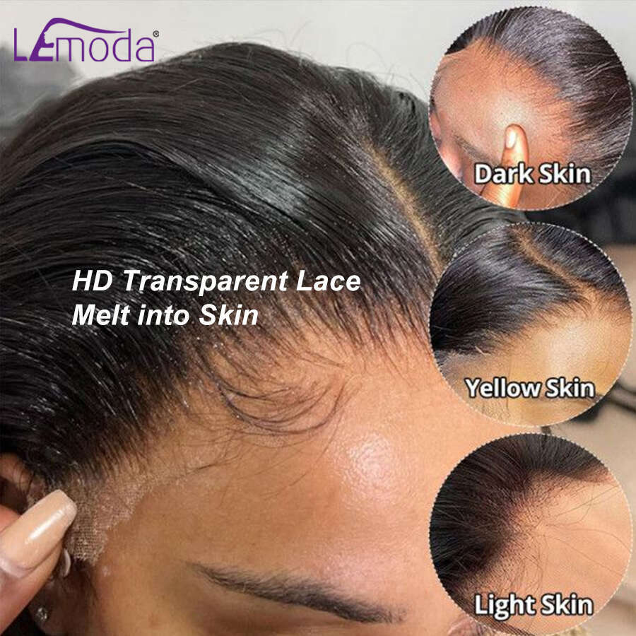 HD Lace Frontal Wig x Front Human Hair Wigs Lemoda Remy For Women Inch Straight Transparent