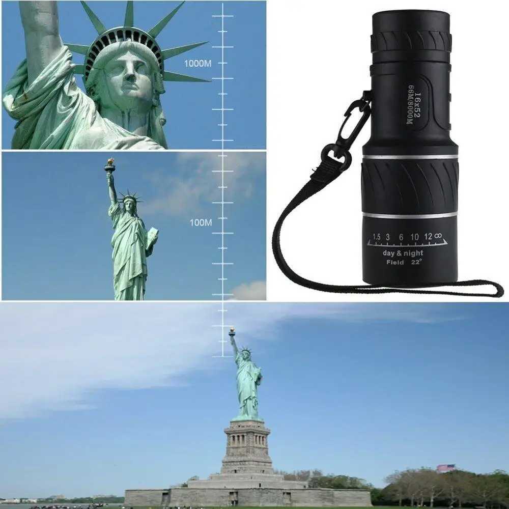 16x52 Telescope Day Night Vision HD OPTICS BAK4 Night Vision full optical Monocular Telescope Outdoor Sports TelescopeXJ241028