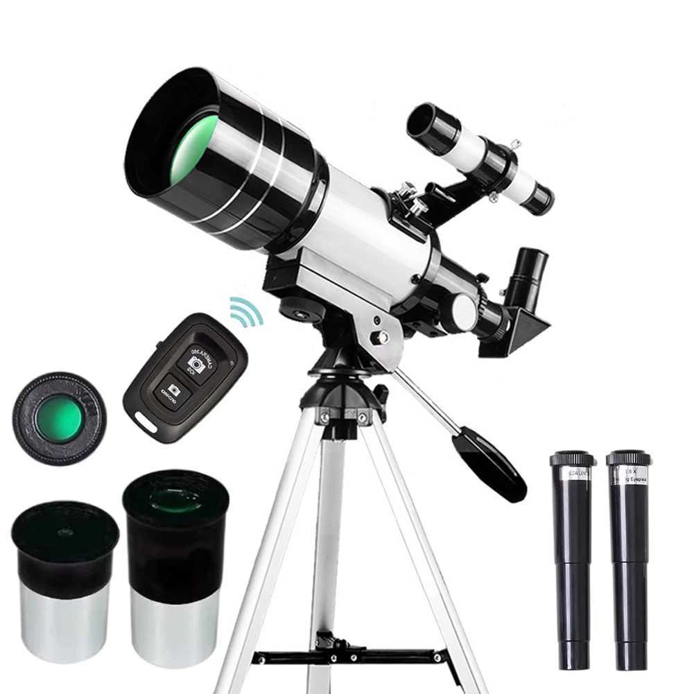Travel Telescope 300mm Portable Telescope 70mm Aperture Refractor Astronomical Refracting Telescope for Astronomy BeginnersXJ241028