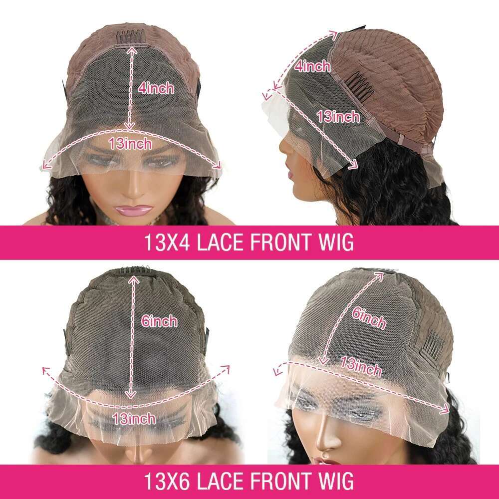x Hd Lace Frontal Wig Brazilian Human Hair Wigs For Women Pre Plucked Wet And Wavy Inch Deep Wave Front