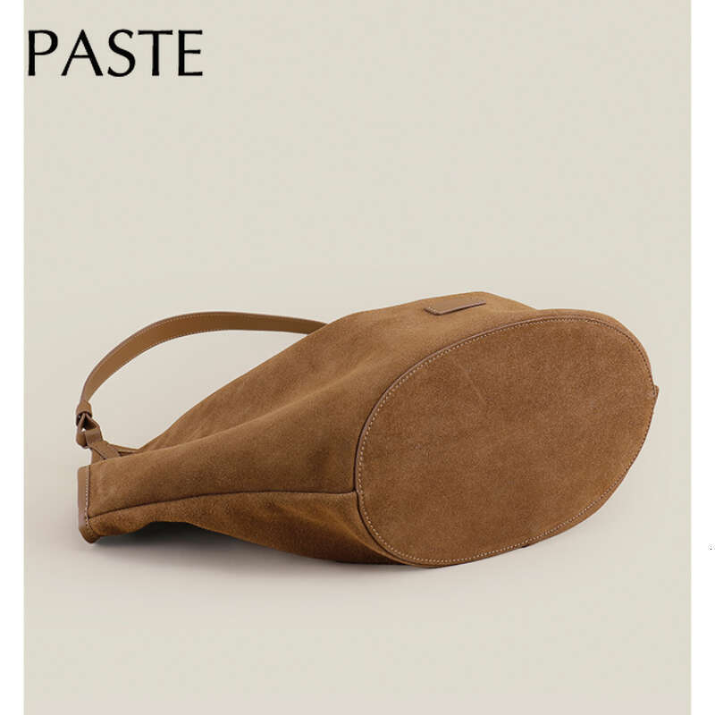 2025 Romantic Winter Large Soft Travel Tote Matte Suede Cow Leather Women Handbag Green Leisure High-End Armpit Shoulder Bag