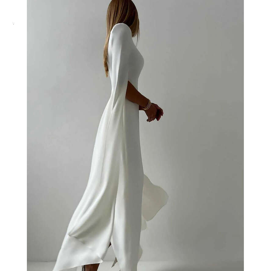 Unique Mermaid Prom Long-Sleeve Capped Design Fairy Ankle Length Front Split Celebrity Evening Dresses Plus Size Custom Made L24473 0508