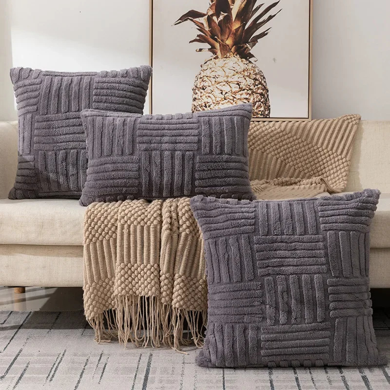 Pillow Case Boho Throw Pillow Cover 45x45 Plush Cushion Cover for Living Room Bed Couch Sofa Soft Decor Pillow Cases HomeChristmas Decor 241025