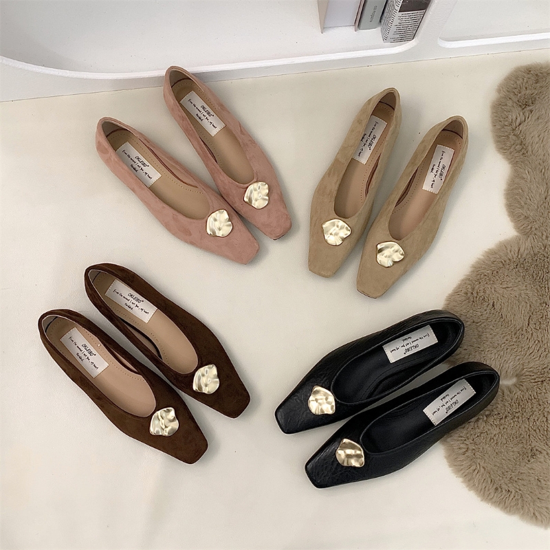 89d1d New Metal Designer flats buckle woman soft pu leather grandma shoes women sneakers solid casual moccasins slip on square toe loafers