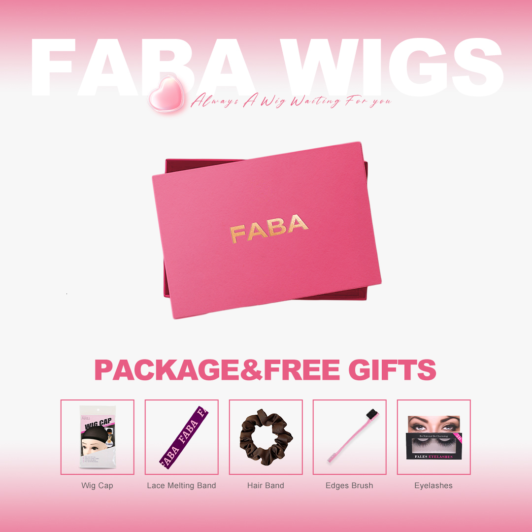 FABA 32 Inch 4/27 Highlight Body Wave Wigs 360 HD Full Lace Wig Human Pre Plucked with Baby Hair For Women 180% Density