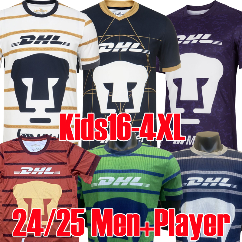XXXL 4XL 24 25 MX CLUb UNAM Cougar Soccer Jerseys AWAY 2024 G.GONZALEZ MALCORRA MORA Iturbe Rodriguez LIGA MX Kit add socks full sets football shirts Men Kids TOP