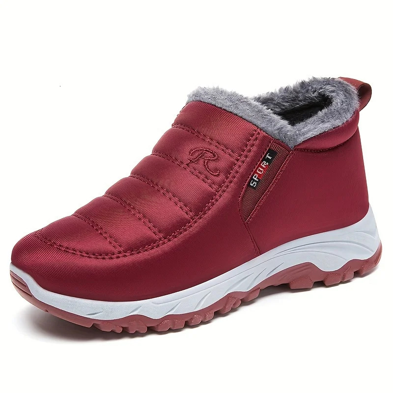 Womens Fleece Lined Snow Boots Winter Warm Waterproof Slip On Ankle Boots Thermal Outdoor Short Boots 241025