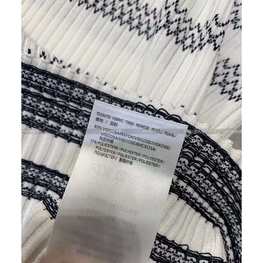 Women Striped Round Neck Short Sleeve Ribbon Knit Maxi Dress