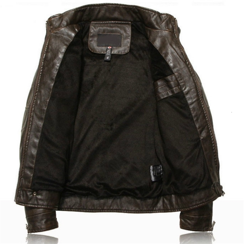 Men PU Leather Jackets Motorcycle Mens Cotton Coat Autumn Winter Fleece Leather Jacket Jaqueta De Couro Masculina Casual 241007