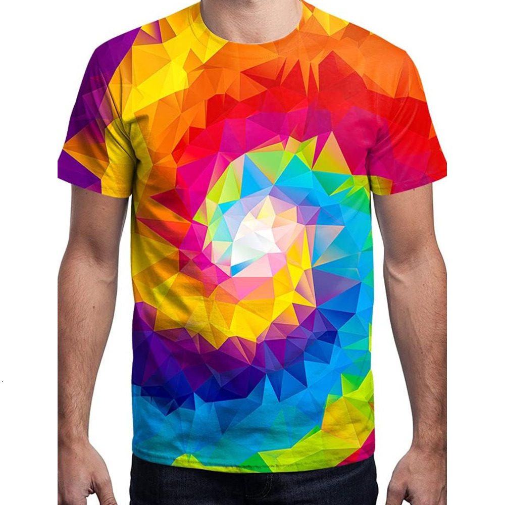 Mens T shirt Mens T shirt 3D Graphic Colorful Crew Neck Print Tee for Men Women and Youngs tee Casual tops summer clothes tee casual fashion cool