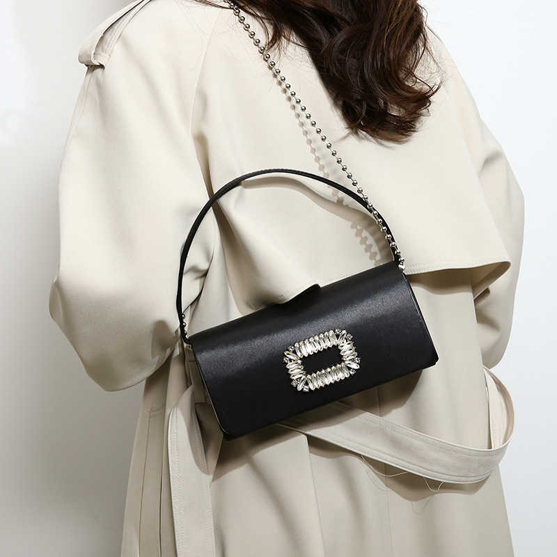 CMM Candy Colored Small Bag New Korean Version Fashion and Personalized Rhinestone Hand Held Womens Chain Crossbody Small Square Bag Pu