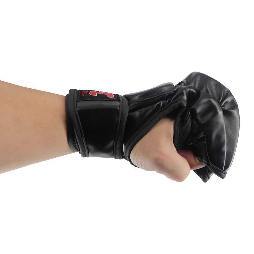 MMA Black ferocious fighting half-finger gloves Tiger muay thai boxing pads boxing gloves men mma fight sanda glove box MMAXJ241028