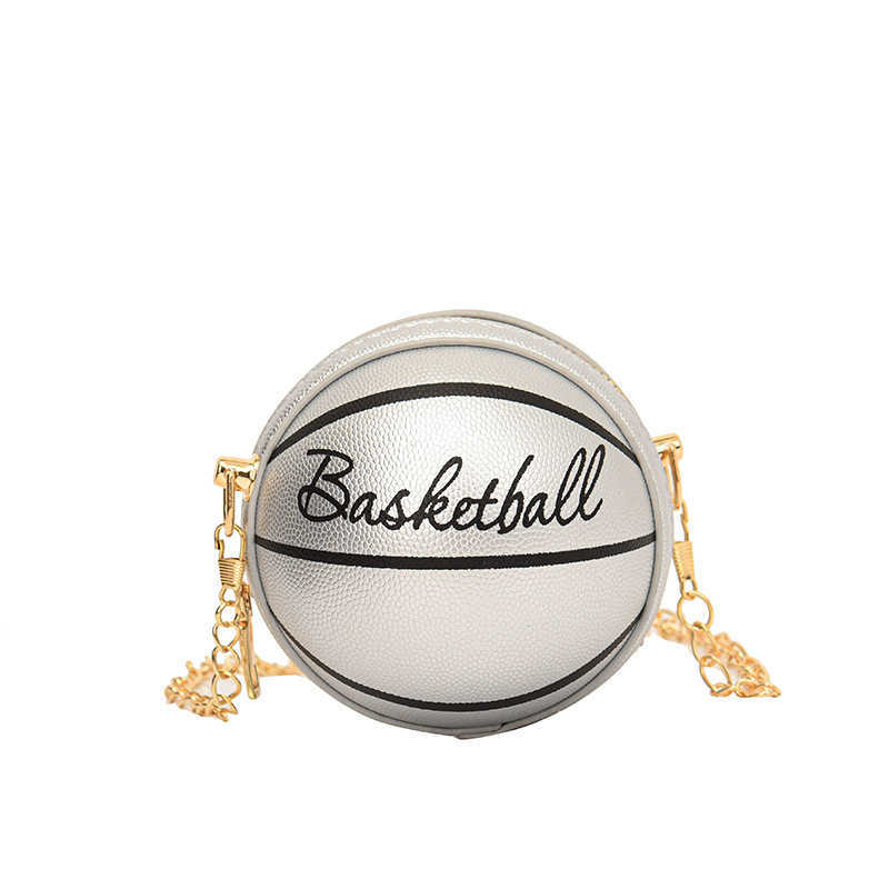 CMM Bag Daughter Boys Pu Basketball Coin Purse Single Shoulder Chain Crossbody Bag Summer New Fashion Mini Round Bag