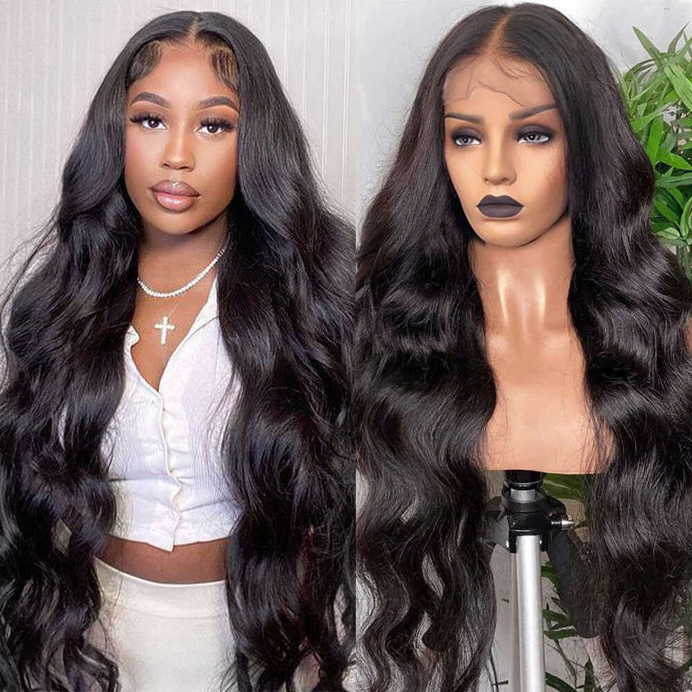 Density HD Transparent Lace Body Wave x Frontal Human Hair Wig Pre Plucked
