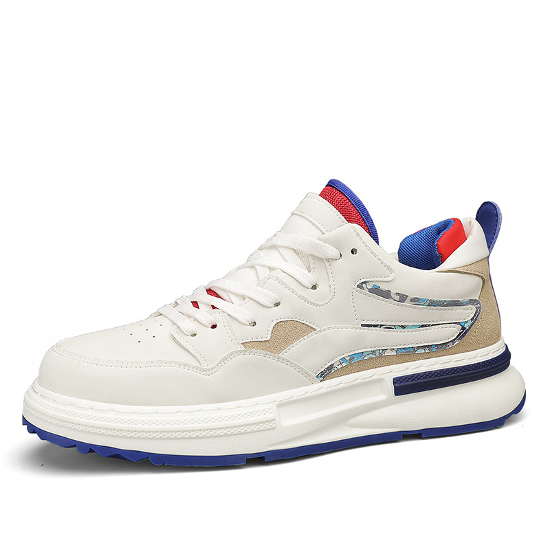 Autumn and winter new high top thick soled casual sports leather surface Forrest Gump running men's shoes
