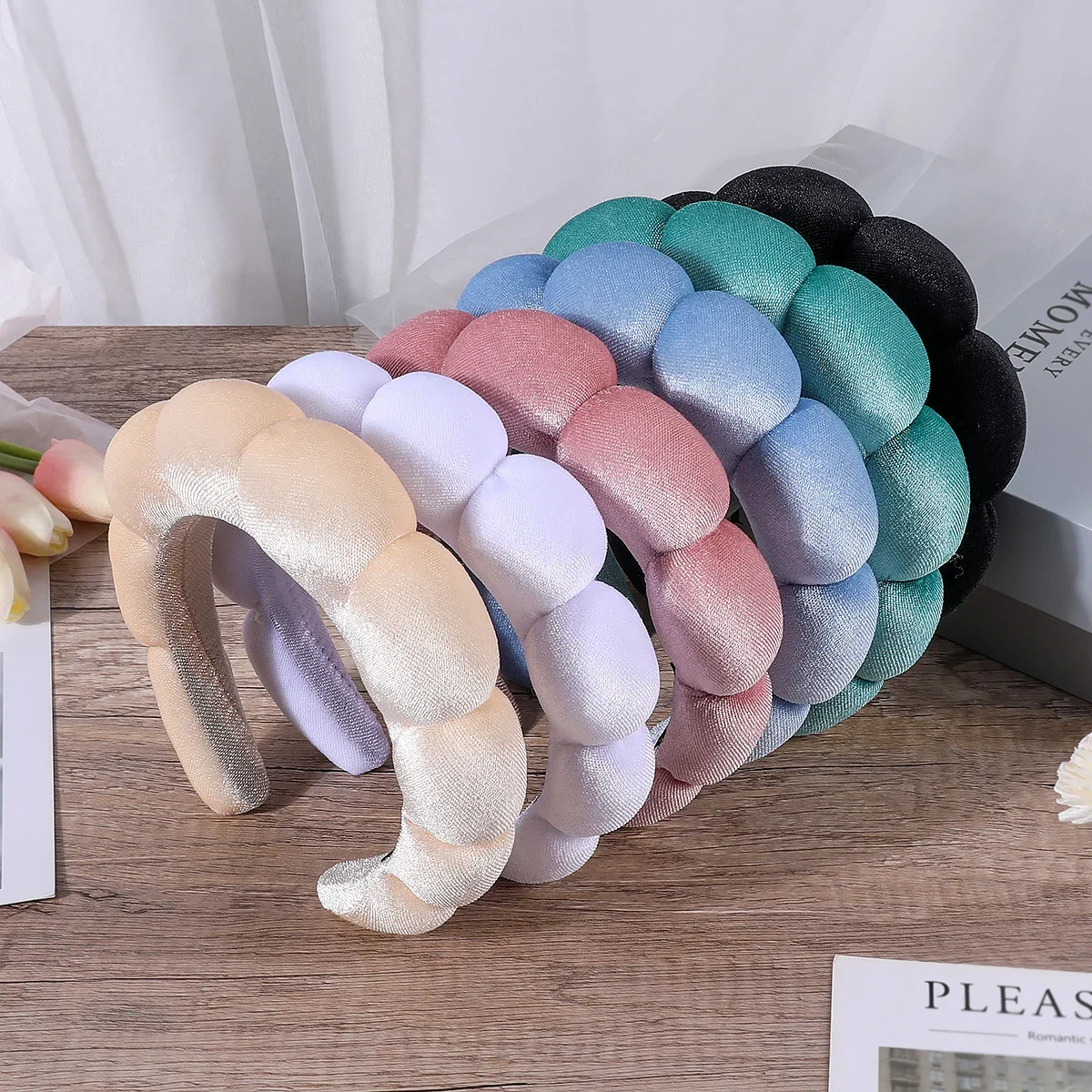 Sponge Headbands For Women Girls Puffy Band Makeup Bubble Terry Cloth Co Spa Retro Hairband Headwear Drop Delivery Products Tools Otrkn
