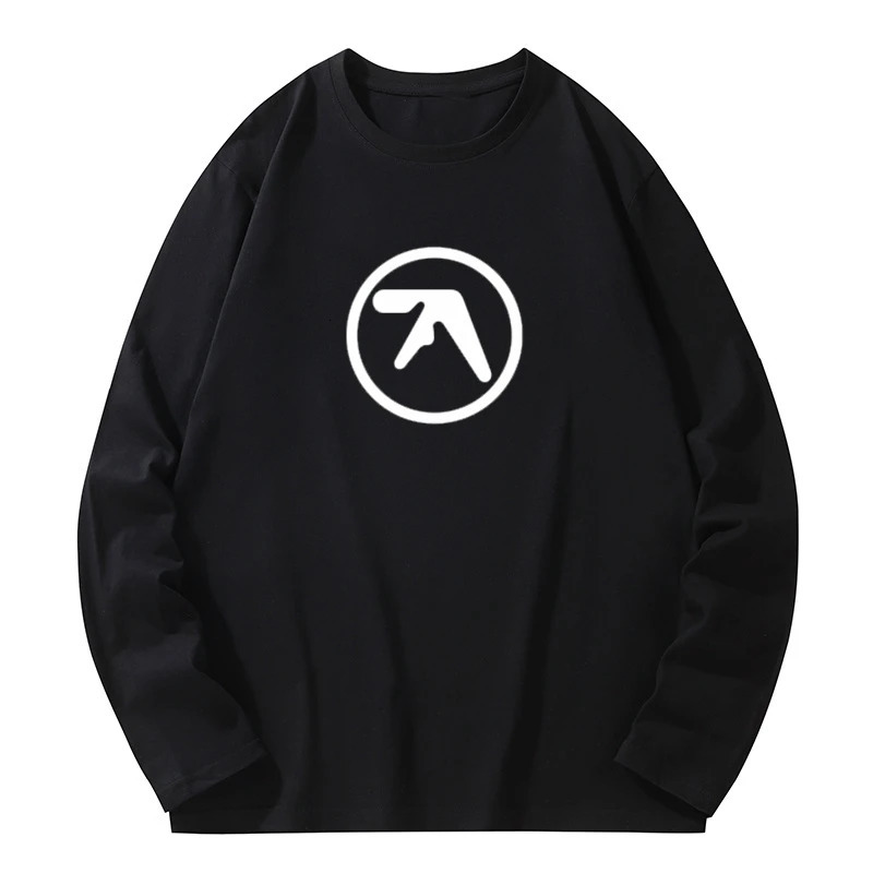 Male funny present Fashion Aphex Twin Long Sleeves Mens Black TShirt Men T Shirt Print Cotton Sleeve Tshirt 241024