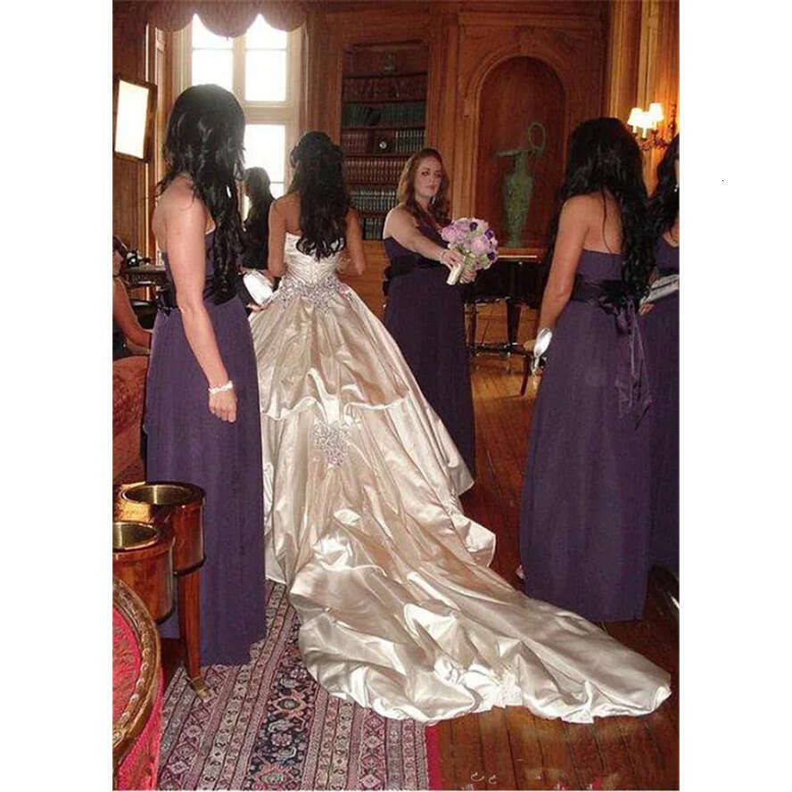 Amazing Crystal Ball Gown Gowns Sweetheart Satin Wedding Dresses Vestido De Noiva Lace-Up Rhies Bridal Dress Custom Made 0510