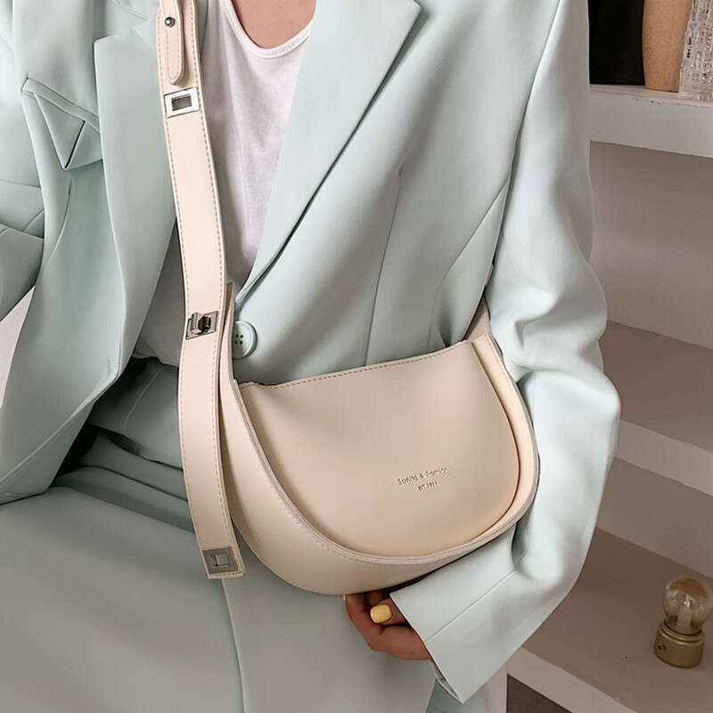 Burminsa Saddle Small Crossbody Bags For Women 2025 Trend Designer Semicircle Shoulder Bag PU Leather Ladies Handbags And Purses