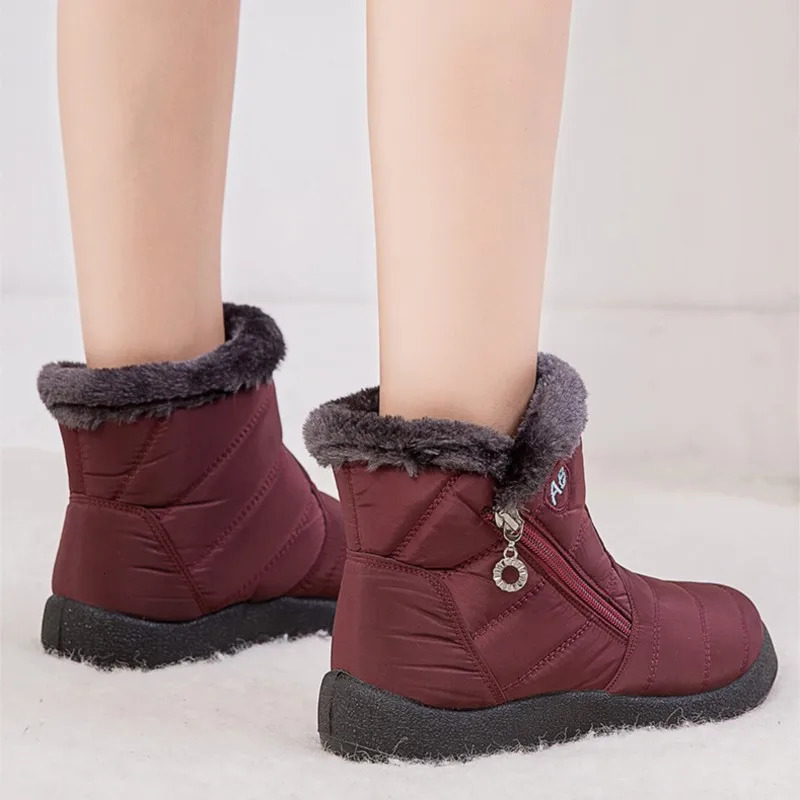 Womens Boots 2024 Warm Winter Boots Ankle Fur Bota Feminina Winter Shoes For Women Waterproof Snow Boots Female Short Botines 241028