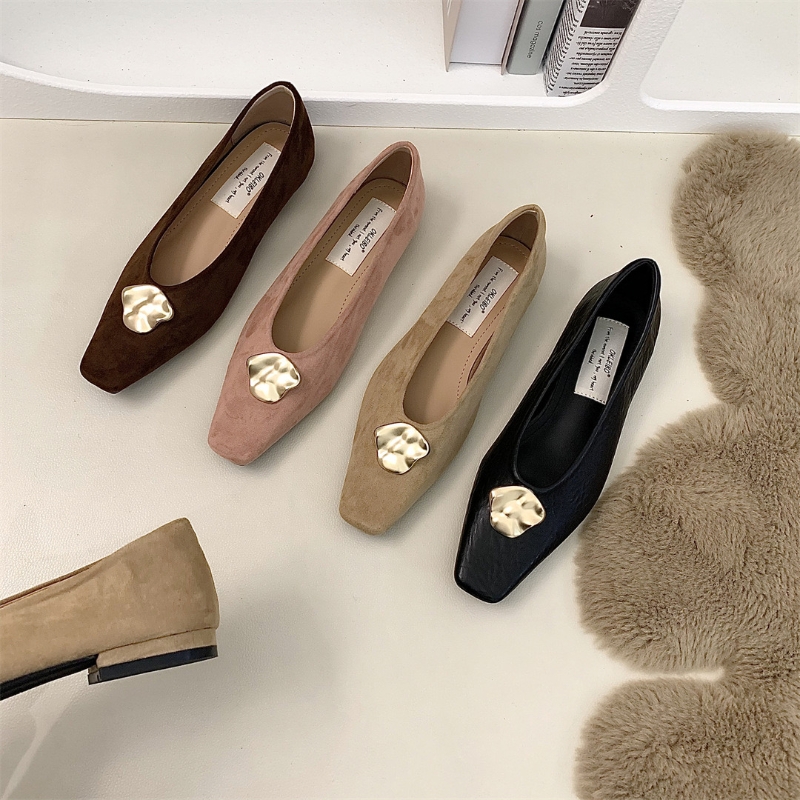 89d1d New Metal Designer flats buckle woman soft pu leather grandma shoes women sneakers solid casual moccasins slip on square toe loafers