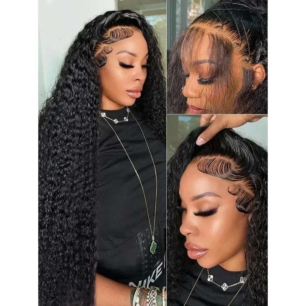 HD Lace Wig x Human Hair Water Deep Wave Frontal Inch Curly Front Wigs For Women Density