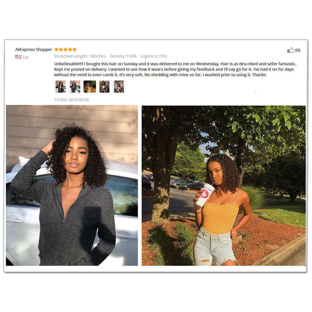 Curly Bob Human Hair Wigs x Lace Closure Wig Short Pixie Cut Kinky Front Frontal