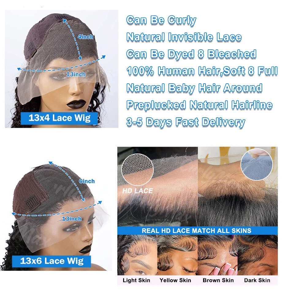 Inch Body Wave x Lace Front Human Hair Transparent Density HD Gluless Frontal Wig Brazilian For Women