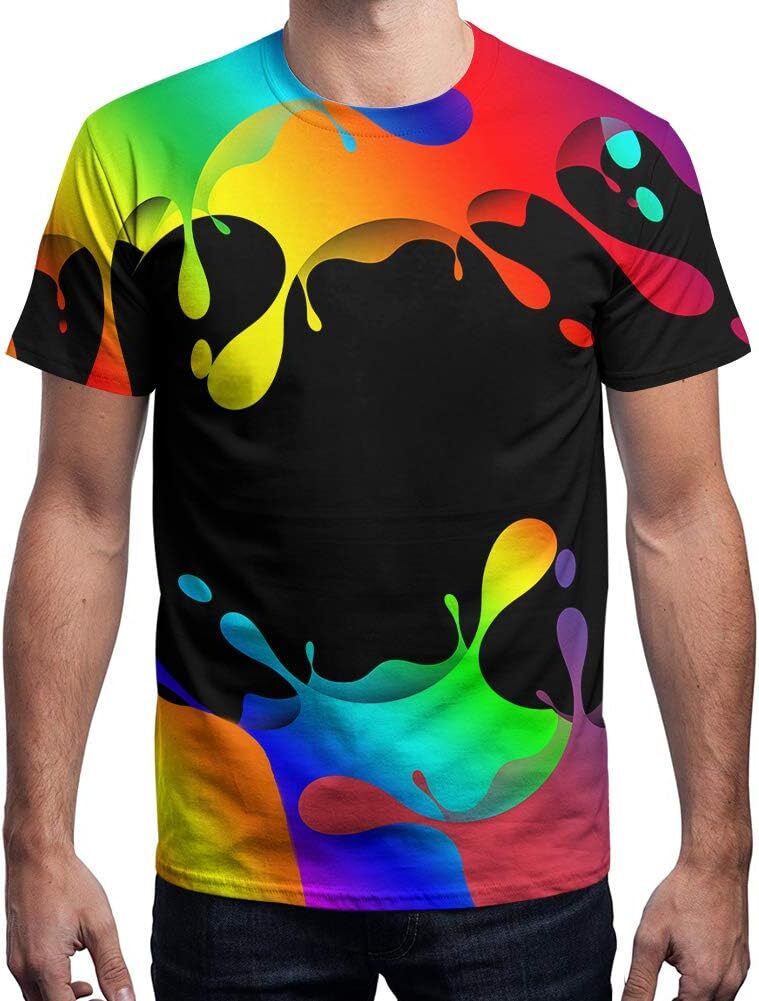 Mens T shirt 3D Graphic Colorful Crew Neck Print Tee for MenYoungs tee Casual tops summer clothes Fashionable patterns and cool designs cool