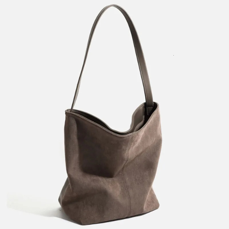 Large Capacity Handbag High Quality Matte Leather Women Bag Water Bucket Tote Versatile Shoulder 241021