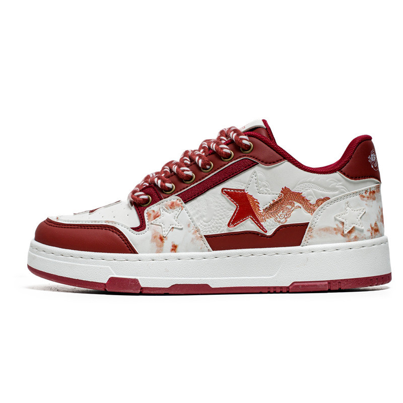 2024 Autumn New Men's the Year of the Loong Leather Embossed Dragon Plate Shoes Youth Student Fashion Shoes Sports Men's Shoes dh5727163