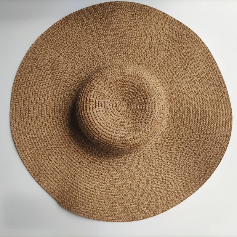 14CM brimmed for women, sun shading beach dome straw hat, vacation hat