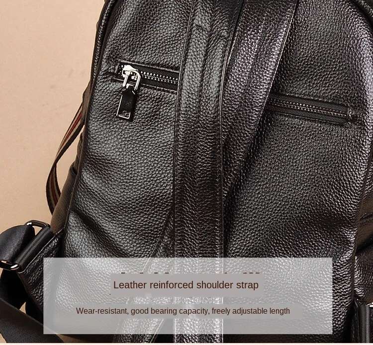 2024 Full Grain Cow Women Backpack Gun Black Color Hardware Ladies Cowhide Leather Bagpac Female School Book Bag