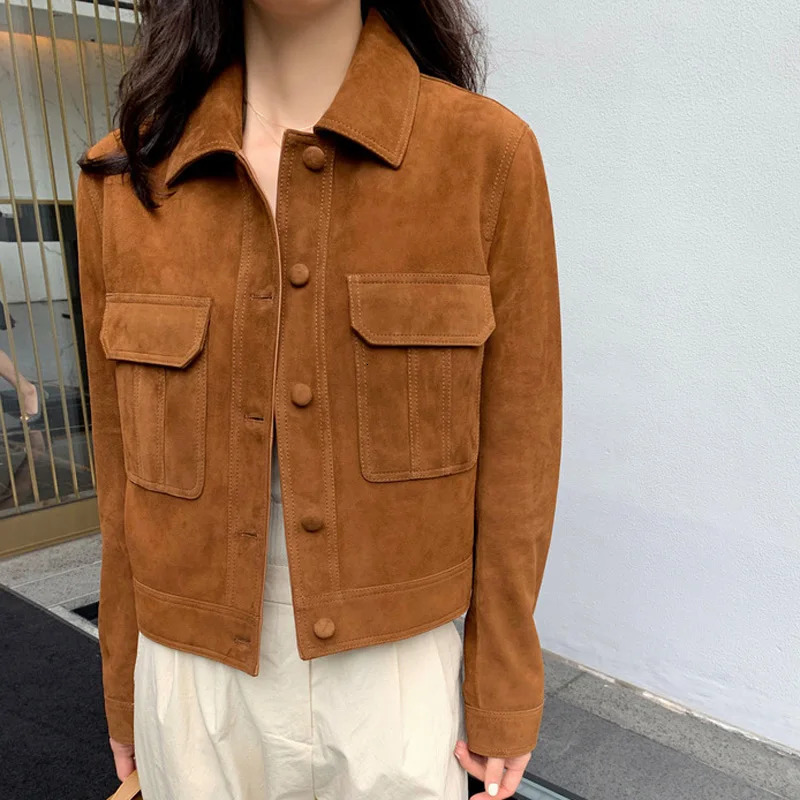 Classic high-quality leather jacket winter cashmere veet face coat womens weight loss Versatile Jaqueta streetwear 241025