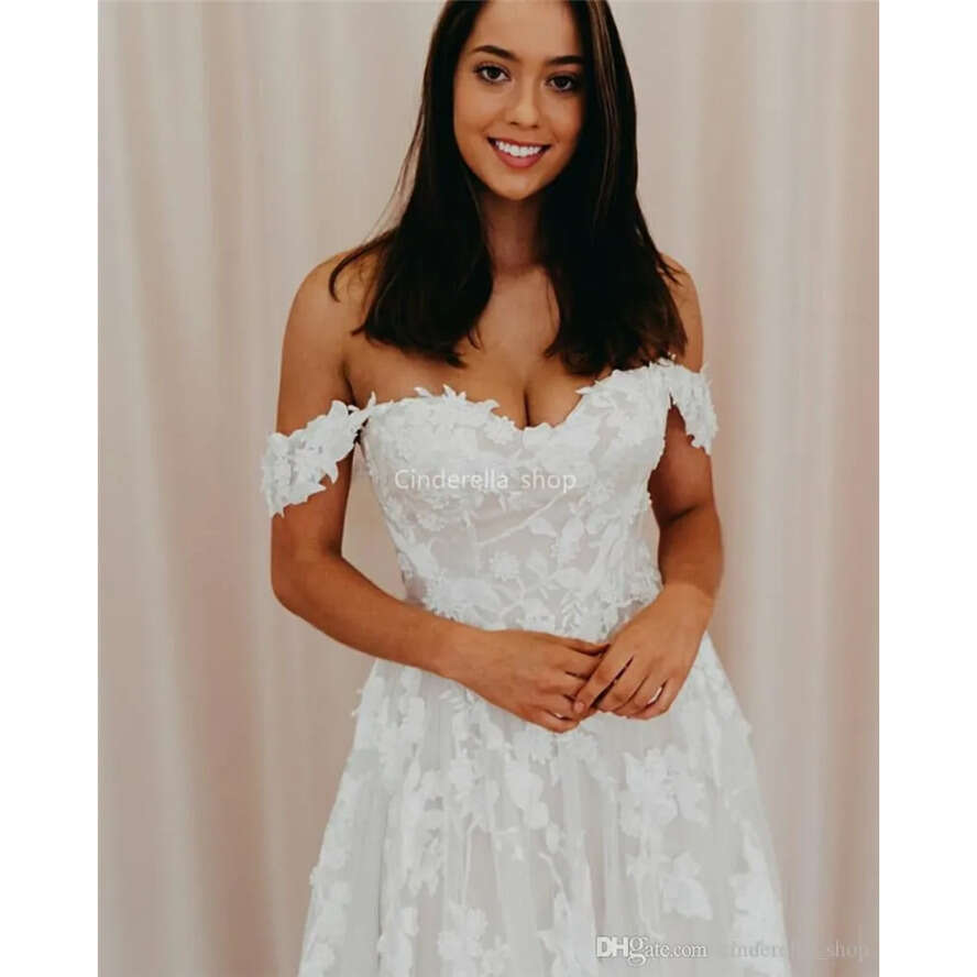 Elegant Plus Size Lace Bohemian Dresses Sweetheart Appliques Beach Boho Wedding Dress Bridal Gowns Vestido De Noiva Custom 2024 0218