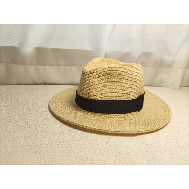 High end Fashion design men's braided straw sun protection hat, women's street top hat