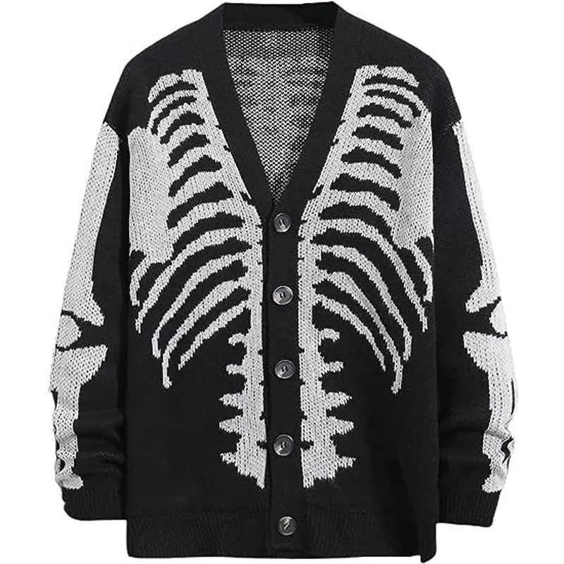 Autumn and Winter Sweater Jacket 2024 Jacquard Halloween Knitted Cardigan Fashion Mens Womens Sweaters 241024