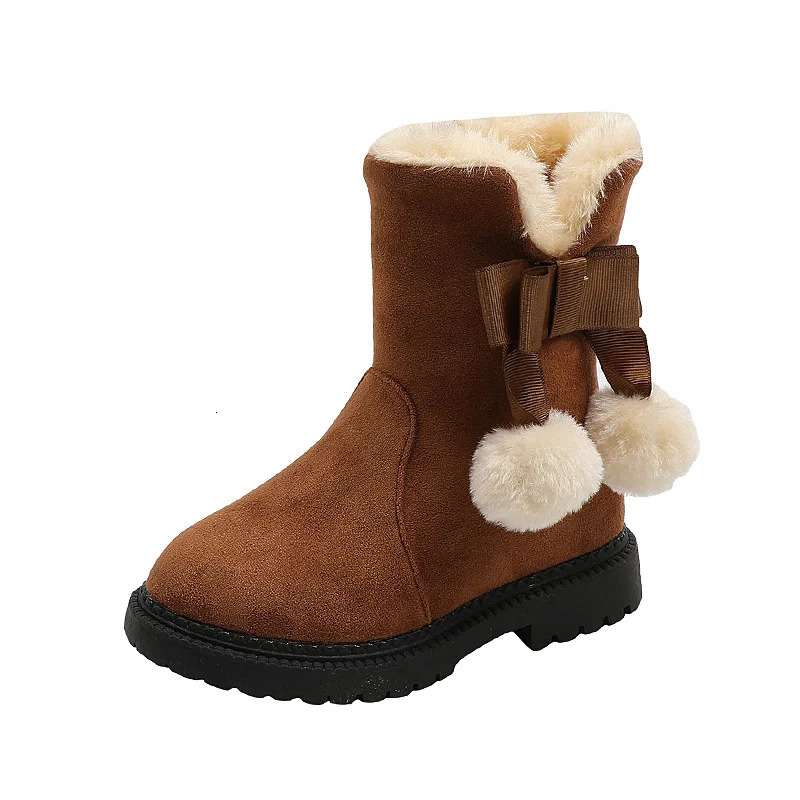 Girl Boots Girl Plush Insulation Princess Baby Children Snow Boots Cotton Shoes Winter Shoe for Girls Kids Shoe for Girl Botas 241028