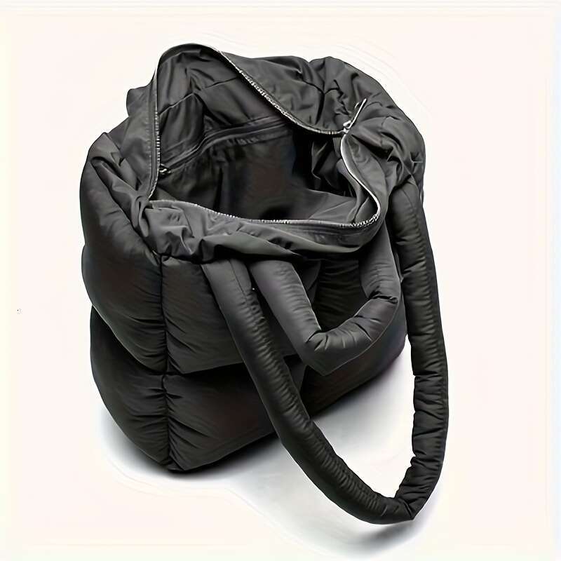 Spacious Quilted Puffer Shoulder Bag - Chic Women's Fashion Handbag