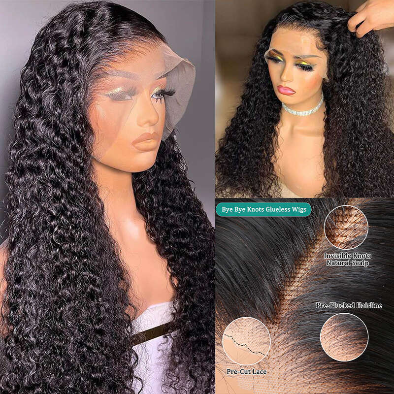inches density curly hd transparent lace frontal human hair wigs for woman x Lace Frontal Human Hair pre cut